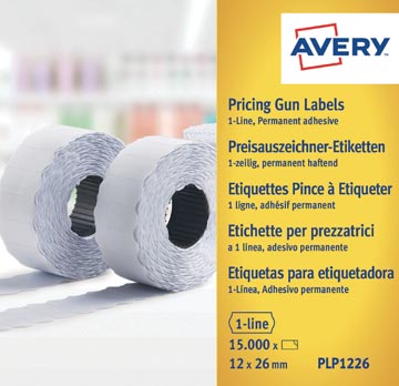 Avery yplp1226 étiquettes pour étiqueteuse permanent, ft 12 x 26 mm, 15 000 étiquettes, jaune