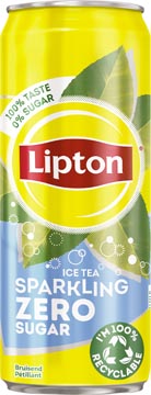 Lipton ice tea zero boisson rafraîchissante, canette sleek de 33 cl, paquet de 24 pièces