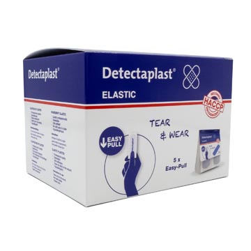 Detectaplast tear & wear elastic easy-pull, ft 25 x 72 mm, 5 x 36 pièces