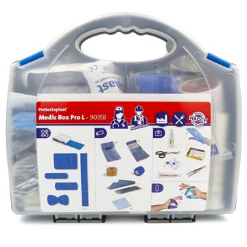 Protectaplast trousse de secours medic box pro l, contenu jusqu'à 10 personnes