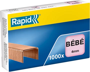 Rapid agrafes bébé, cuivrées, boîte de 1.000 agrafes