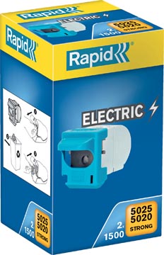 Rapid agrafes cassette pour 5025e, 2 x 1.500 agrafes