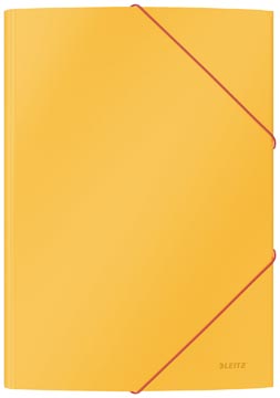 Leitz cosy chemise à élastiques à 3 rabats, en carton, ft a4, jaune