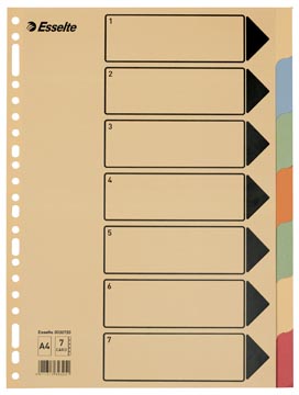 Esselte intercalaires pour ft a4 carton 7 onglets 23 anneaux