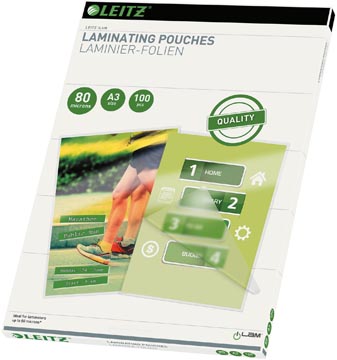 Leitz ilam pochette à plastifier ft a3, 160 micron (2 x 80 micron), paquet de 100 pièces