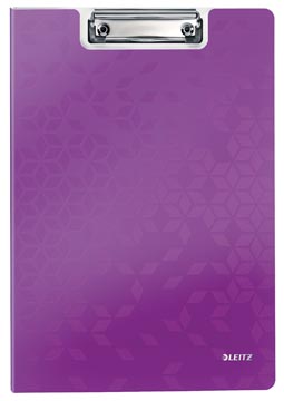 Leitz wow plaque à pince avec couverture, ft a5, violet