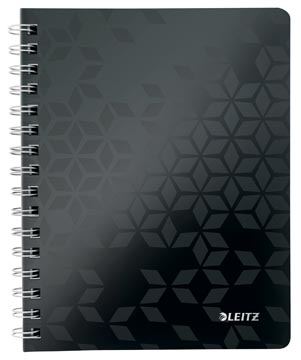 Leitz wow cahier, ft a5, quadrillé 5 mm, noir