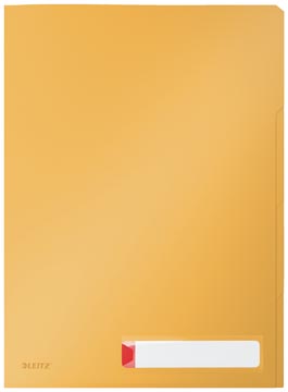 Leitz cosy pochette coin avec intercalaires, 3 compartiments, ft a4, pp de 200 micron, opaque, jaune