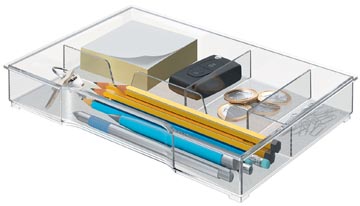 Leitz organiseur pour bloc de classement wow et plus, 4 compartiments, transparent