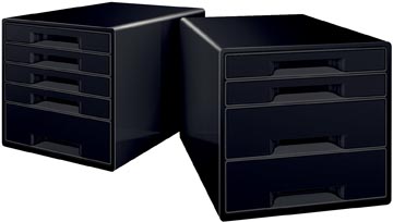 Leitz dual black bloc à tiroirs avec 4 tiroirs, noir