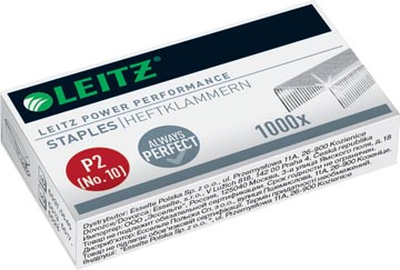 Agrafes leitz power performance p2 nr 10, en acier, boîte de 1000 pièces