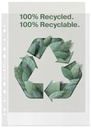 Esselte pochette perforée premium, 100 % recyclé, ft a4 maxi, 100 microns, boîte de 100 pièces