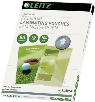 Leitz ilam pochette à plastifier ft a5, 160 micron (2 x 80 micron), paquet de 100 pièces