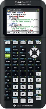 Texas calculatrice graphique ti-84 plus ce-t python edition, noir