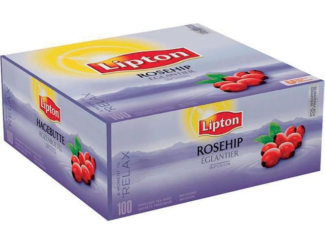Lipton thé, églantier, infusion, boîte de 100 sachets