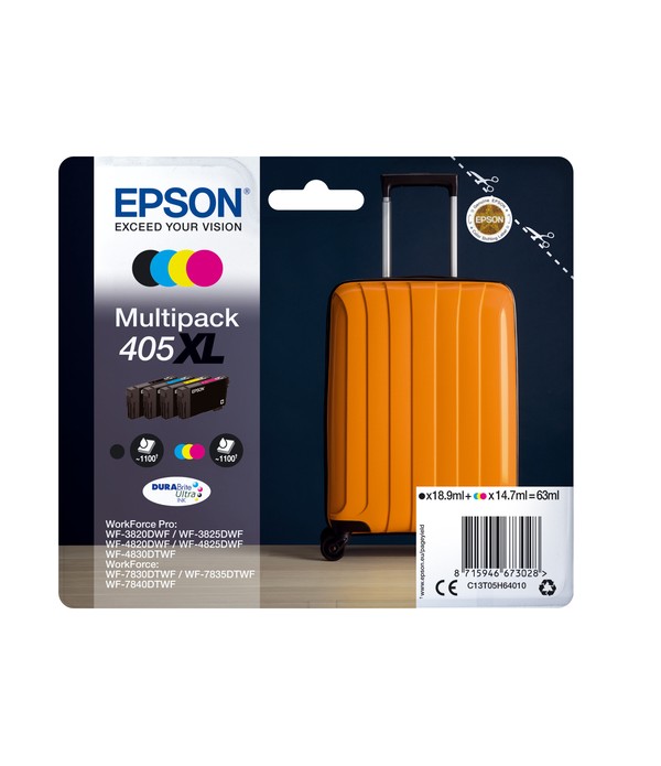 Epson cartouche d'encre 405xl, 1.100 pages, oem c13t05h64010, 4 couleurs