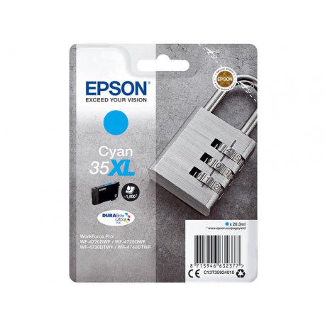 Epson cartouche d'encre 35xl, 20,3 ml, oem c13t35924010, cyan