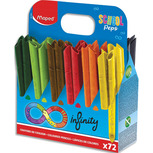 [M861605] Pot de 72 crayons de couleur SCHOOL'PEPS INFINITY - pochette carton