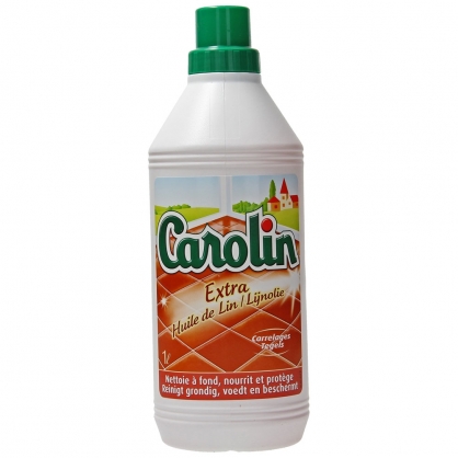 [A10287] Carolin nettoyeur de sol huile de lin extra, flacon de 1 l