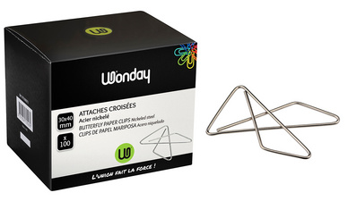 [61450132] Wonday Attaches croisées, nickelé, 30 x 40 mm