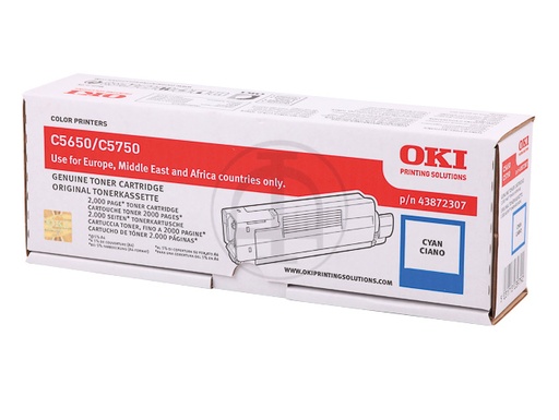 [43872307] Toner Oki C5650/C5750 Cyan 2000pages 4387307