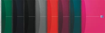 [002207] Oxford office essentials cahier à reliure spirale, 100 pages, ft a4, quadrillé 5 mm, couleurs assorties