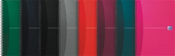 [002211] Oxford office essentials cahier à reliure spirale, 180 pages, ft a4, ligné, couleurs assorties