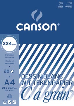 [0027135] Canson bloc de dessin c à grain, 224 g/m², ft 21 x 29,7 cm (a4)