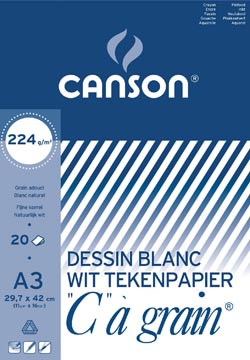 [0027138] Canson bloc de dessin c à grain, 224 g/m², ft 29,7 x 42 cm (a3)