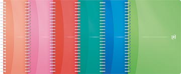 [0029337] Oxford office my colours cahier à reliure spirale, 180 pages, ft a5, quadrillé 5 mm, couleurs assorties
