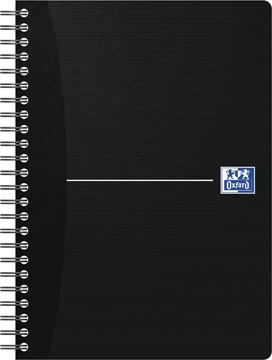 [002983] Oxford office essentials cahier à reliure spirale, 180 pages, ft a5, quadrillé 5 mm, noir