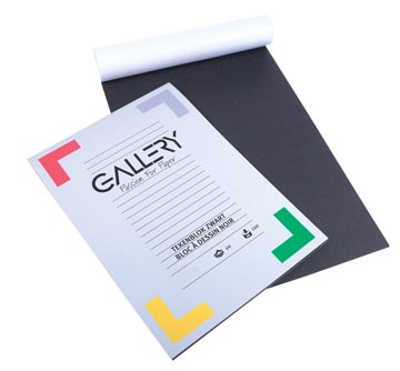 [01308] Gallery papier à dessin, noir, ft 24,5 x 34,5 cm, 120 g m², 20 feuilles