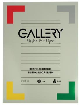 [01316] Gallery bloc de dessin 200 g/m², bristol, 20 feuilles, ft 27 x 36 cm