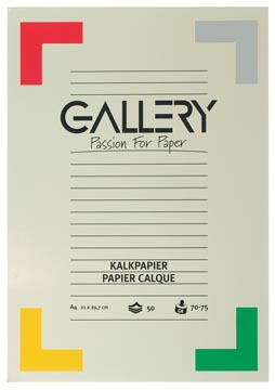 [01321] Gallery papier calque, ft 21 x 29,7 cm (a4), bloc de 50 feuilles