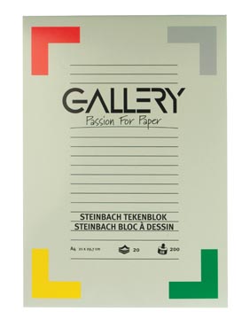 [01327] Gallery bloc de dessin 200 g/m², steinbach grainé, 20 feuilles, ft 21 x 29,7 cm (a4)