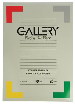 [01341] Gallery bloc de dessin 250 g/m², steinbach grainé, 20 feuilles, ft 29,7 x 42 cm (a3)