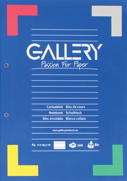 [01531] Gallery bloc de cours, ligné, papier de 80 g/m²
