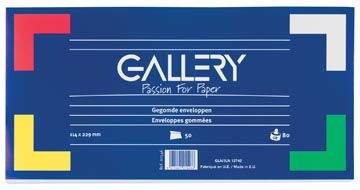 [01546] Gallery enveloppes, ft 114 x 229 mm, gommées, paquet de 50 pièces