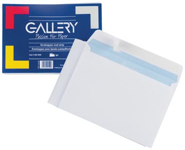 Gallery enveloppes, ft 110 x 220 mm, bande adhésive, boîte de 500