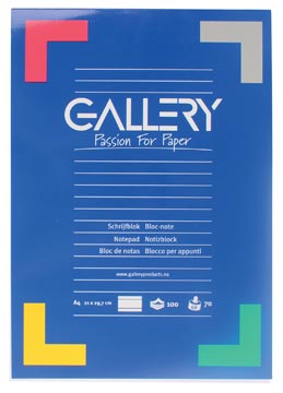 [03571] Gallery bloc de papier à lettres, ft a4, 100 feuilles, ligné