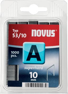 [0420357] Novus agrafes a 53/10 super hard, boîte de 1000 agrafes