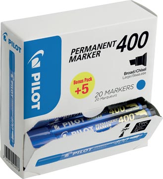 [0504078] Pilot marqueur permanent 400, boîte de 15 + 5 pièces, bleu