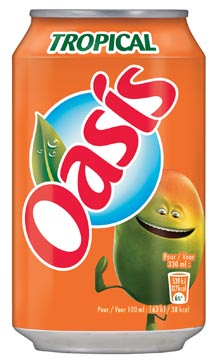 [052862] Oasis tropical jus de fruits, canette de 33 cl, paquet de 24 pièces