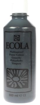 [0972700] Talens ecola gouache flacon de 500 ml, noir