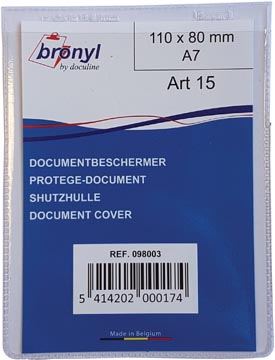 [098003] Bronyl étui en u en pvc transparente de 180 microns, ft a7