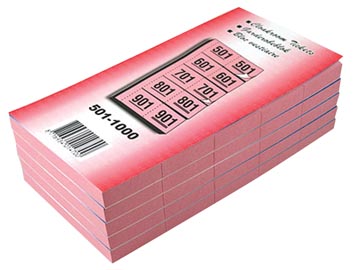 [1000VK] Carnets pour vestiaire numéros de 501 à 1.000, cerise