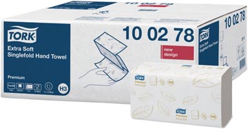[100278] Tork premium essuie-mains extra soft, 2 pli,  zz-fold, système h3, blanc, 200 sheet, paquet de 15  pièces