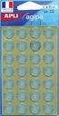 Agipa étiquettes ronds en pochette diamètre 15 mm, argent, 112 pièces, 28 par feuille