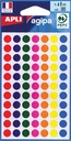 Agipa étiquettes ronds en pochette diamètre 8 mm, couleurs assorties, 385 pièces, 77 par feuille