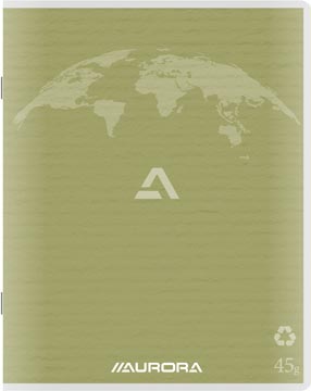 [100R1L] Aurora writing 60 cahier de brouillon en papier recyclé, 200 pages, ligné, vert mousse